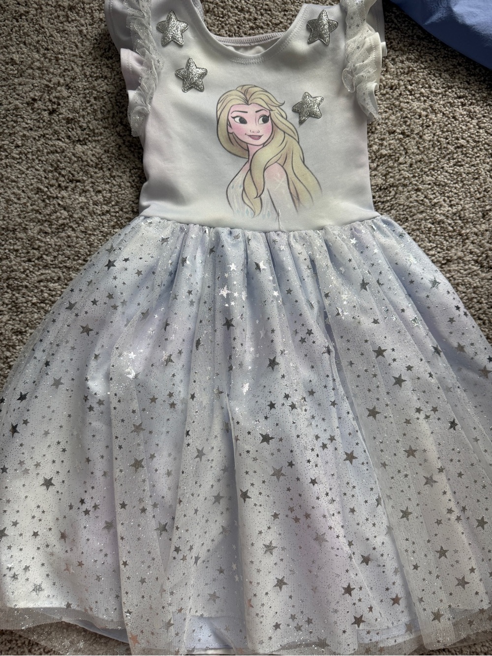 Pippa & Julie White Girls' Disney Dress with Silver Star Accents